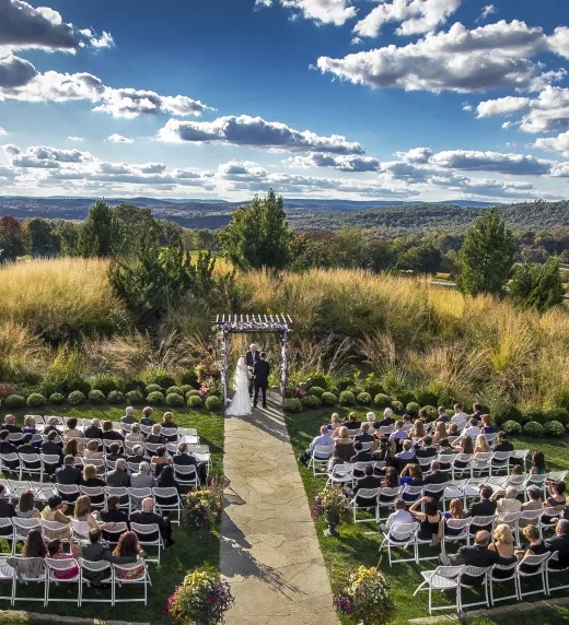 Wedding ceremony in the Garden at Crystal Springs Resort