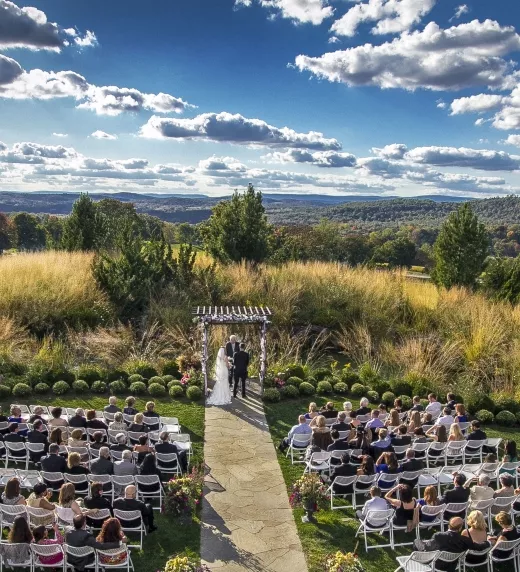 Wedding ceremony in the Garden at Crystal Springs Resort