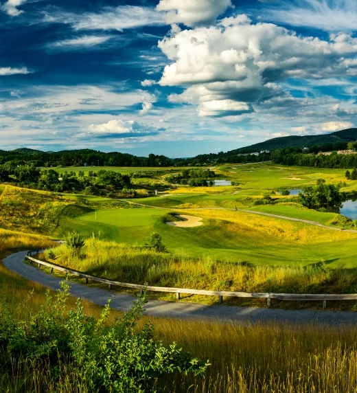 Panoramic view of Wild Turkey golf course at Crystal Springs Resort