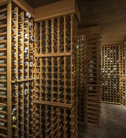 Wine cellar display room.