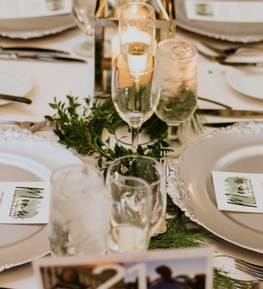 Table displayed for a celebration at Crystal Springs Resort