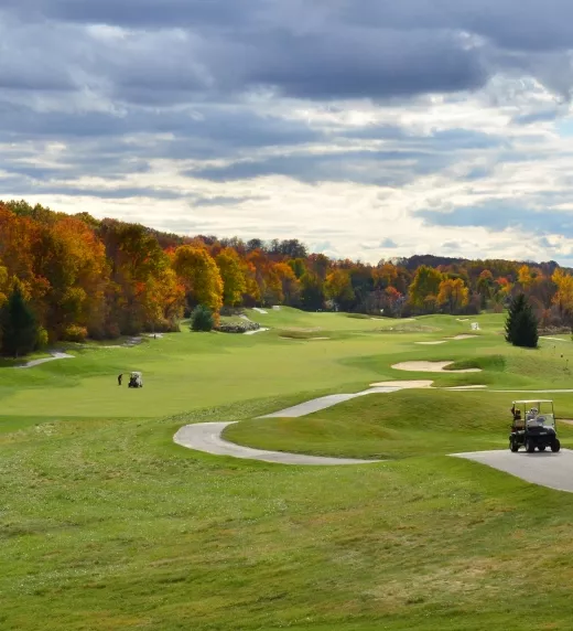 Golf course during fall.