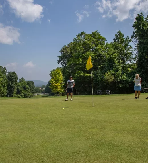 A family golfing at a family friendly resort near NYC