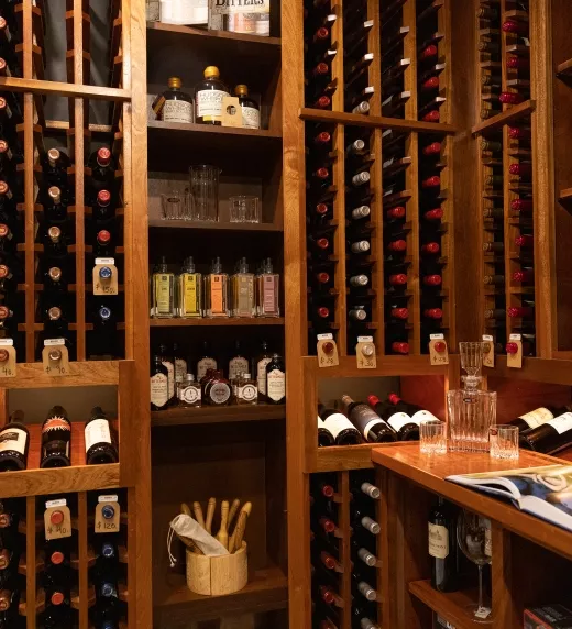 Wine collection at The Curator