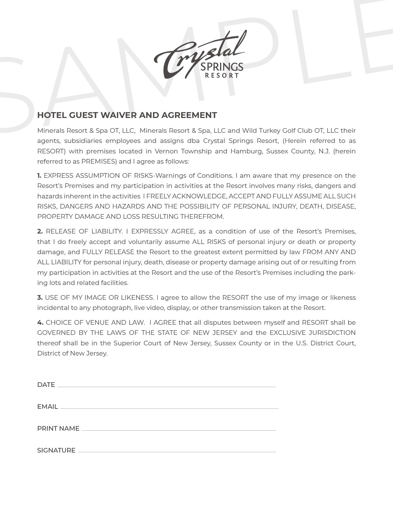Guest Waiver Form